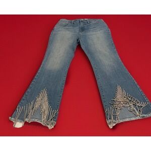 Ladies Lab joy Rhinestone Hem Stretch Demin Jeans Size‎ 5